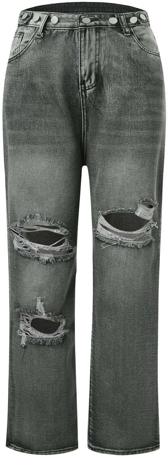 Baggy Jeans for Women High Waist Y2K Boyfriend Jeans Vintage Loose Wide Leg Denim Pants Teen Girls Hiphop Streetwear