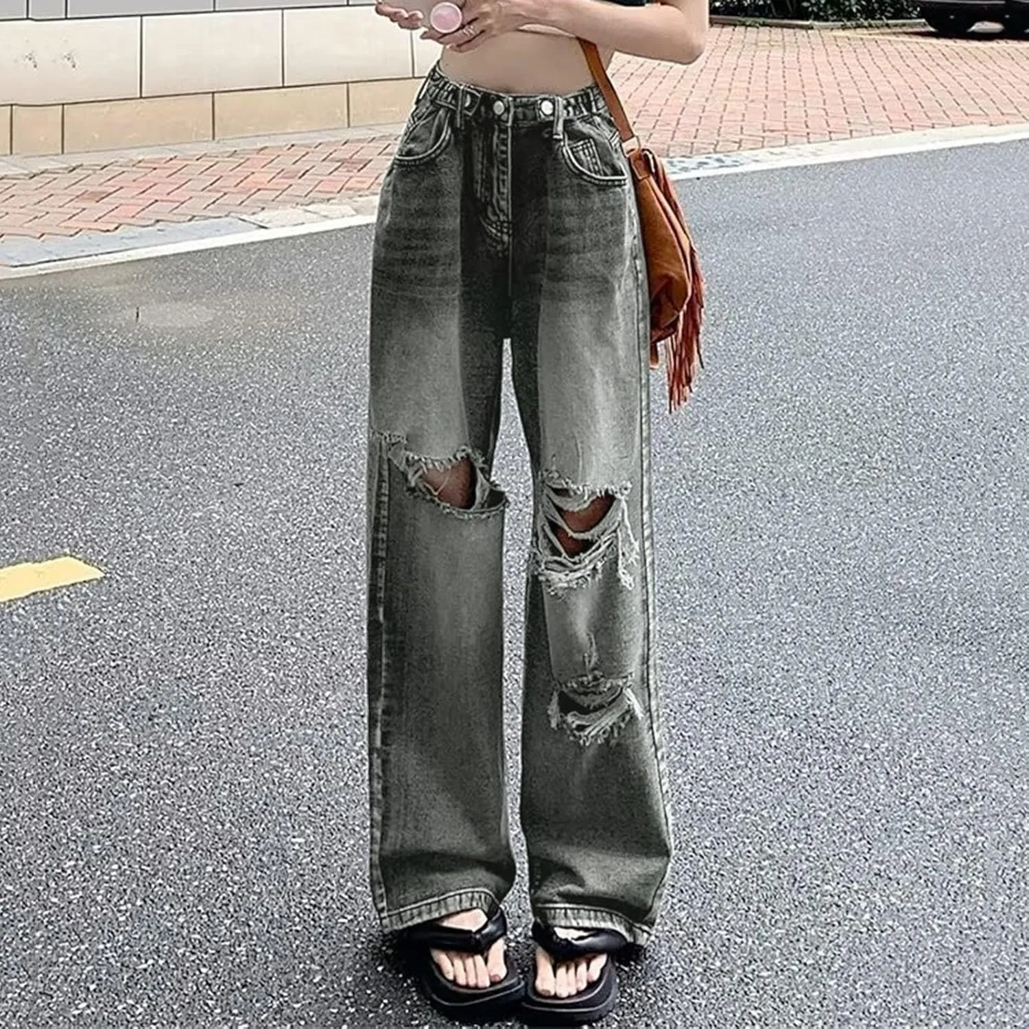 Baggy Jeans for Women High Waist Y2K Boyfriend Jeans Vintage Loose Wide Leg Denim Pants Teen Girls Hiphop Streetwear