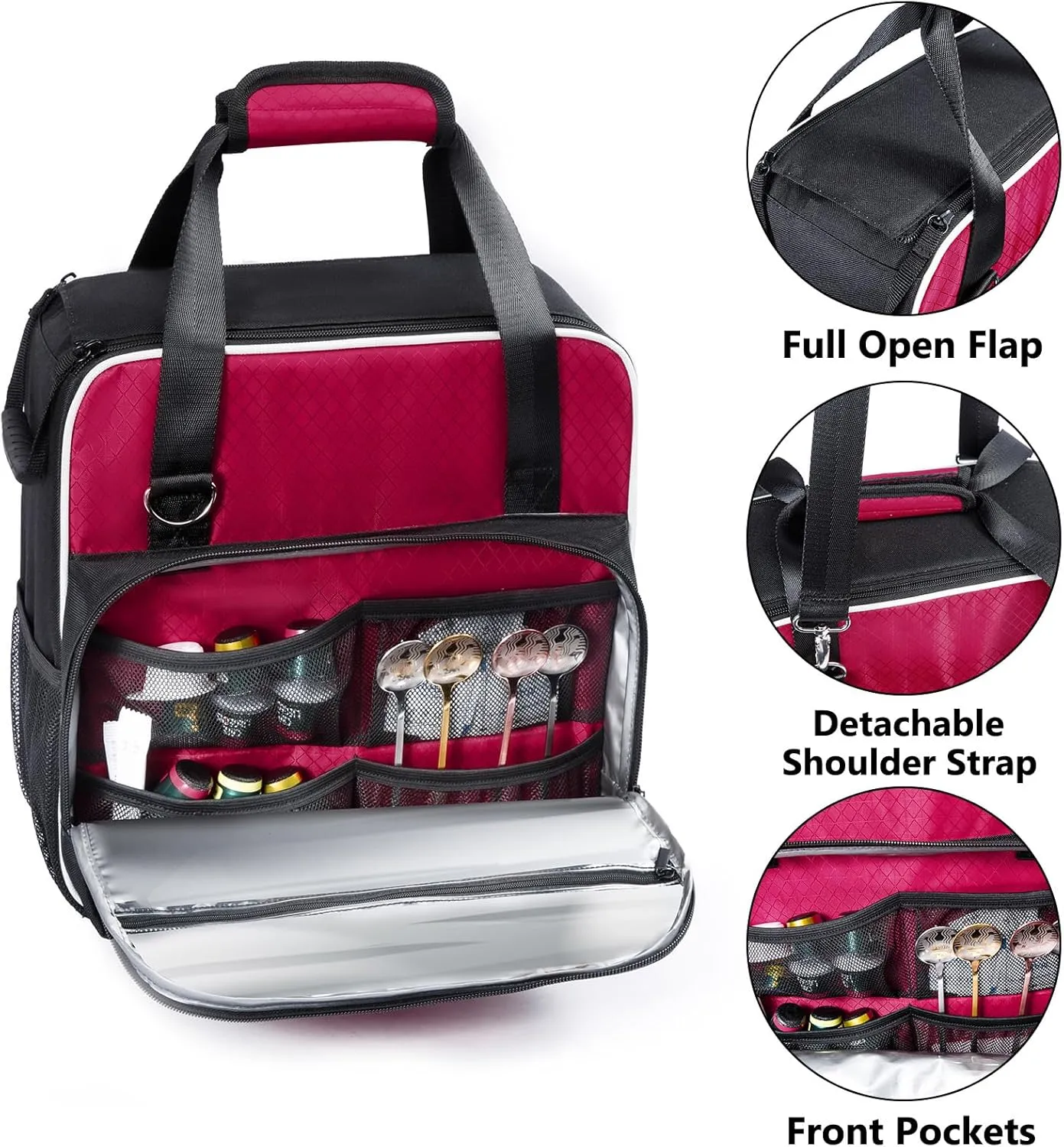 BAGSPRITE Coffee Maker Travel Bag Compatible with Keurig K-Express Coffee Maker, K-Iced Single Serve Coffee Brewer Carrying Case with Multiple Pockets for K-Cup Pods, Storage Bag With Shoulder Strap