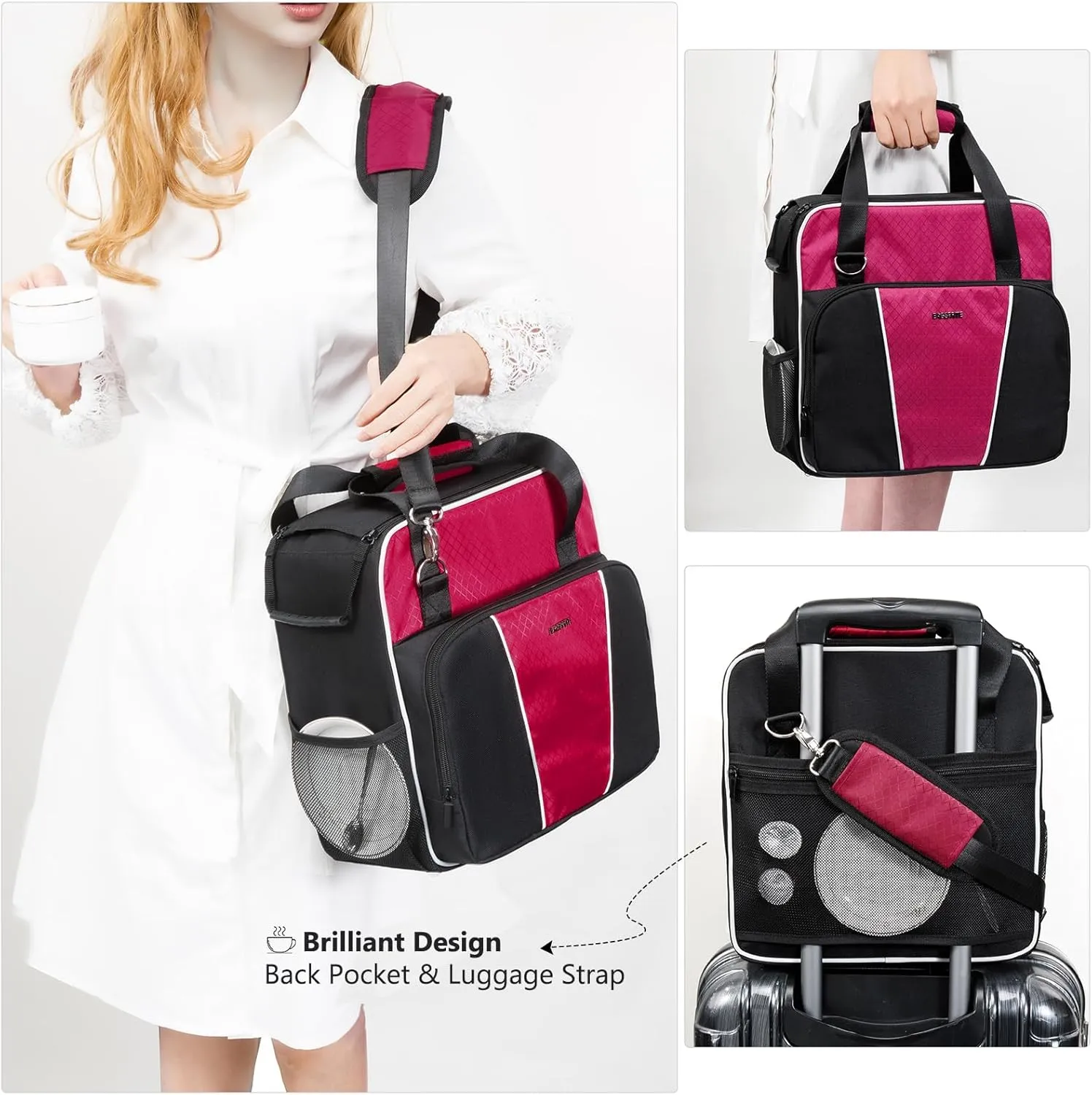 BAGSPRITE Coffee Maker Travel Bag Compatible with Keurig K-Express Coffee Maker, K-Iced Single Serve Coffee Brewer Carrying Case with Multiple Pockets for K-Cup Pods, Storage Bag With Shoulder Strap