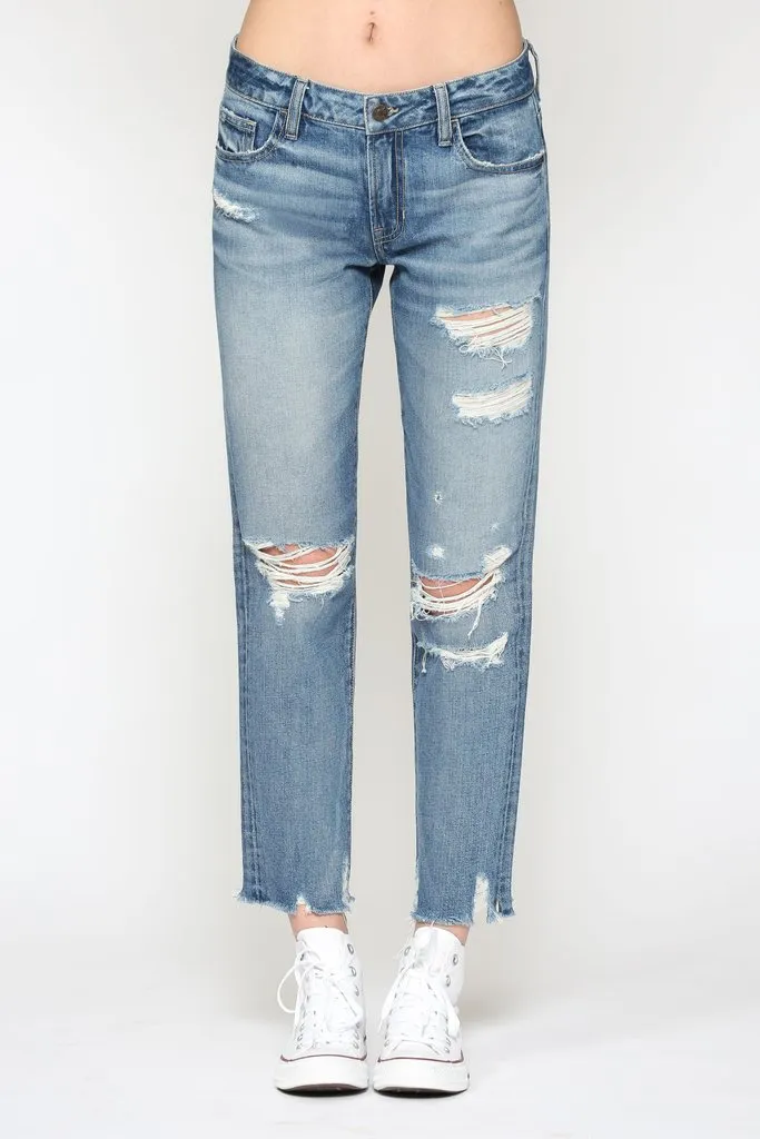 Bailey Slim Boyfriend Jeans in Medium Blue