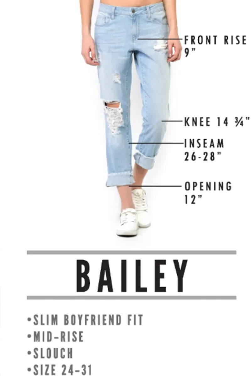Bailey Slim Boyfriend Jeans in Medium Blue