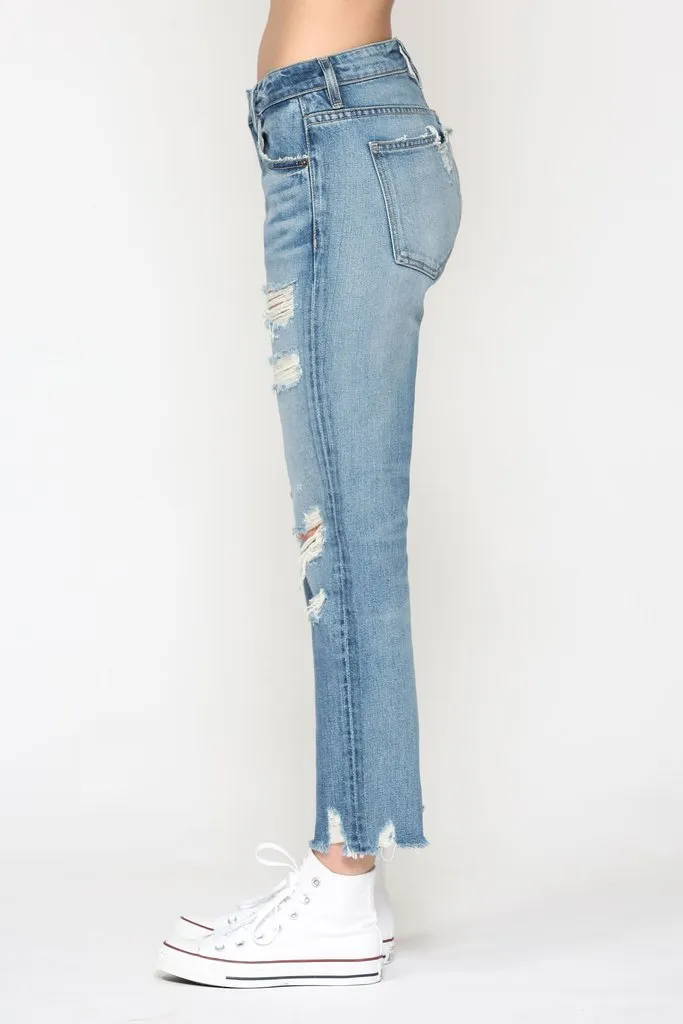 Bailey Slim Boyfriend Jeans in Medium Blue