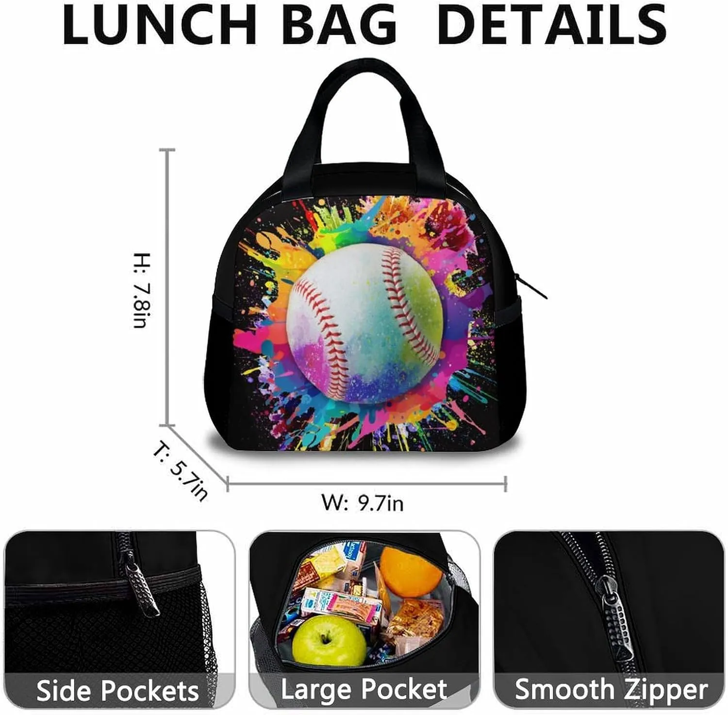Baseball Backpack, Kids School Bag for Boys, Set of 3 Preschool Elementary Kindergarten Backpack, 17 Inch Bookbags for School Travel Hiking Picnic