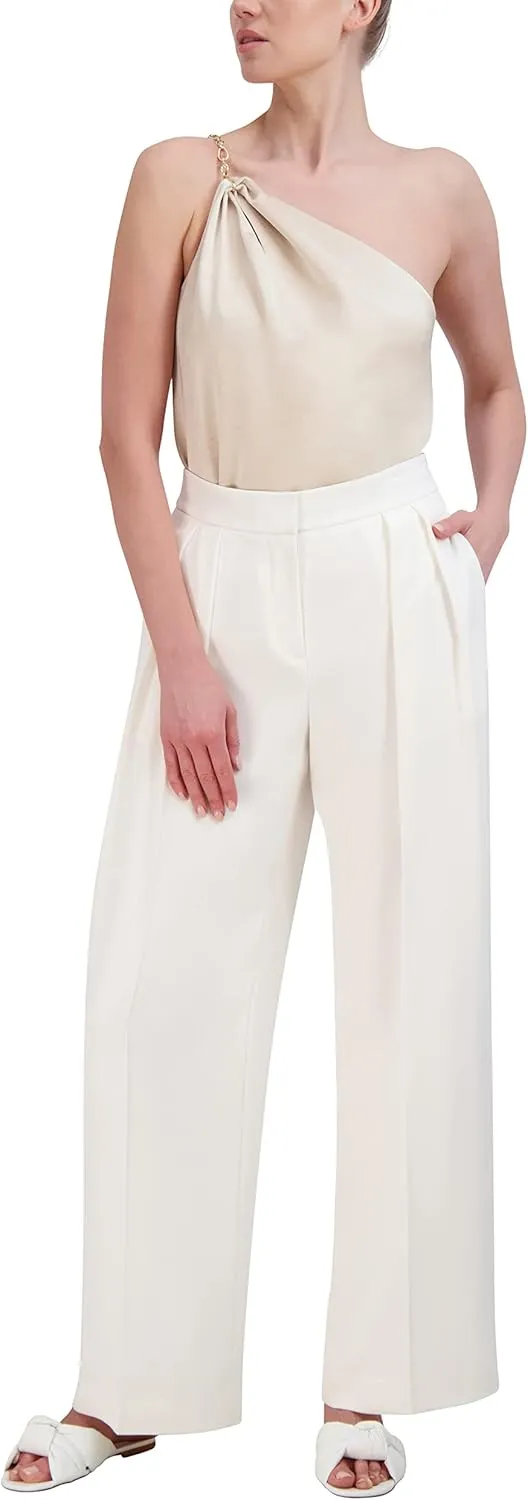 BCBGMAXAZRIA womens One Shoulder Sleeveless Bodysuit