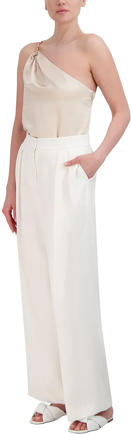 BCBGMAXAZRIA womens One Shoulder Sleeveless Bodysuit