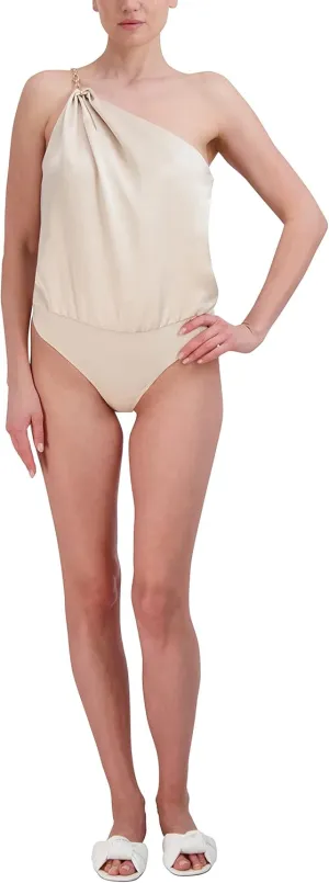 BCBGMAXAZRIA womens One Shoulder Sleeveless Bodysuit