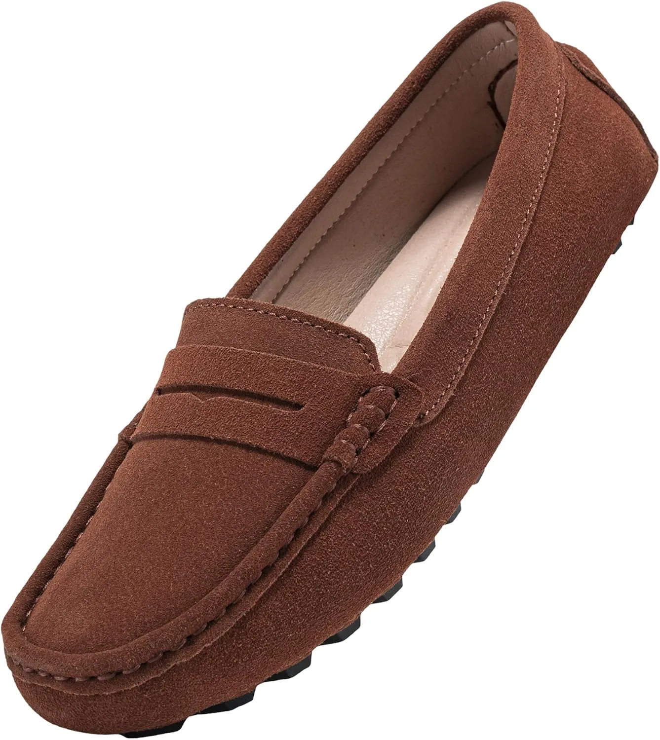 BEAUSEEN Women's Genuine Leather Penny Loafers Classic Driving Moccasins Casual Slip On Comfort Women Loafer Shoes