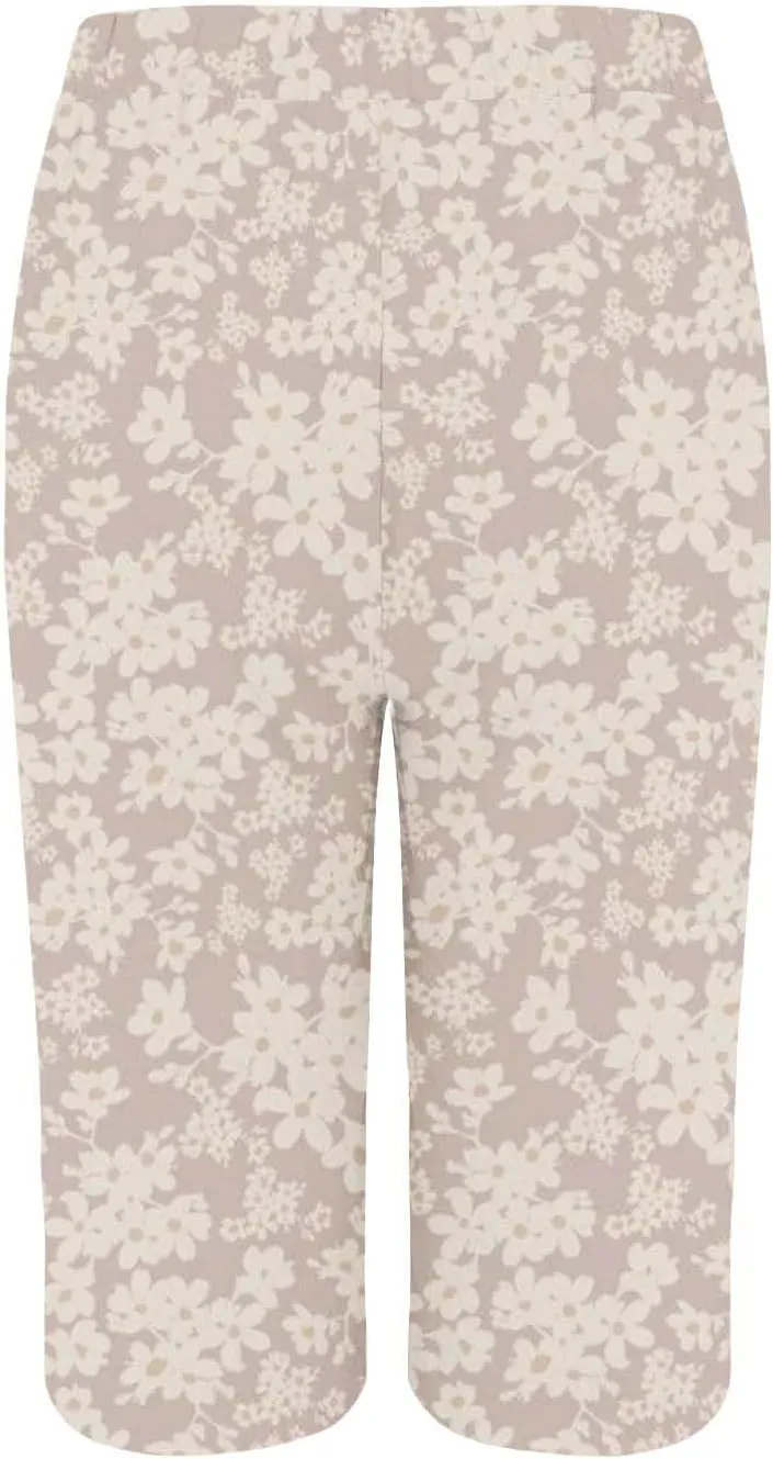 Bermuda Shorts for Women Knee Length Cotton Linen Capris Elastic Waisted Pants Summer Beach Long Shorts with Pockets