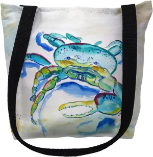 Betsydrake TY1014G 18 x 18 in. Blue Fiddler Crab Tote Bag - Large