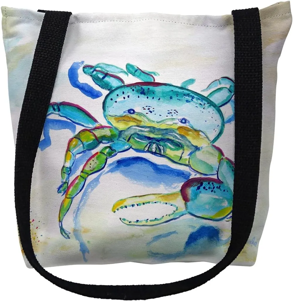 Betsydrake TY1014G 18 x 18 in. Blue Fiddler Crab Tote Bag - Large