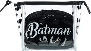 Bioworld DC Comics Batman Gotham City Cosmetic Makeup Bag And Brush 3 Piece Gift Set