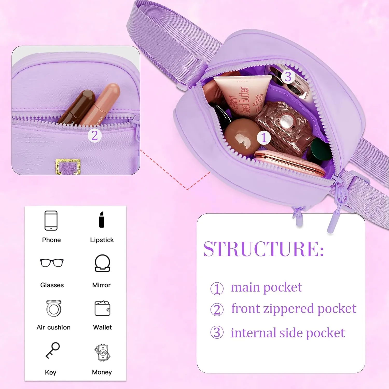 Birthday Gift for Girls Initial Kids Crossbody Purse Toddlers Bag for Age 3-10 (Purple A)