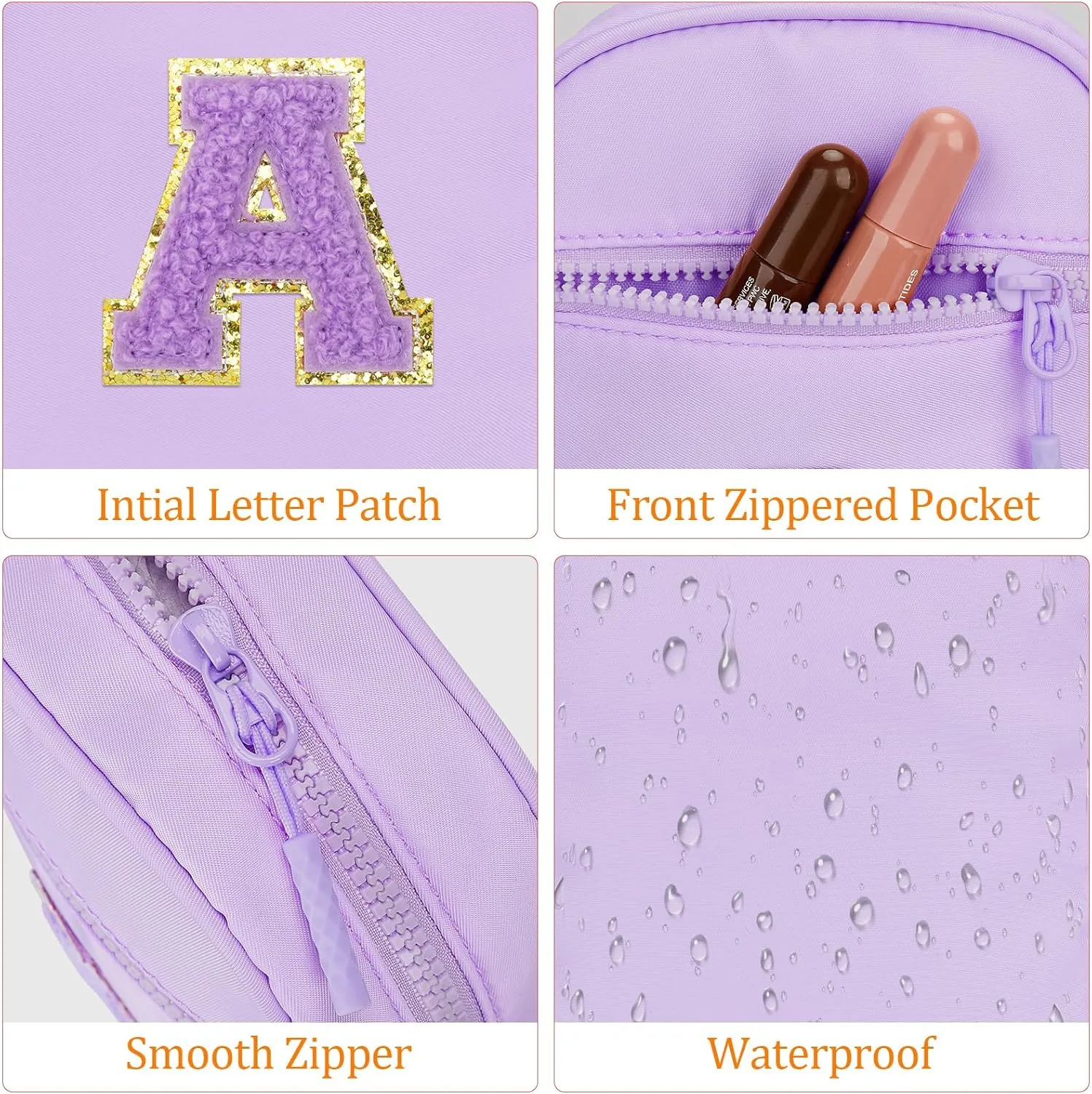 Birthday Gift for Girls Initial Kids Crossbody Purse Toddlers Bag for Age 3-10 (Purple A)