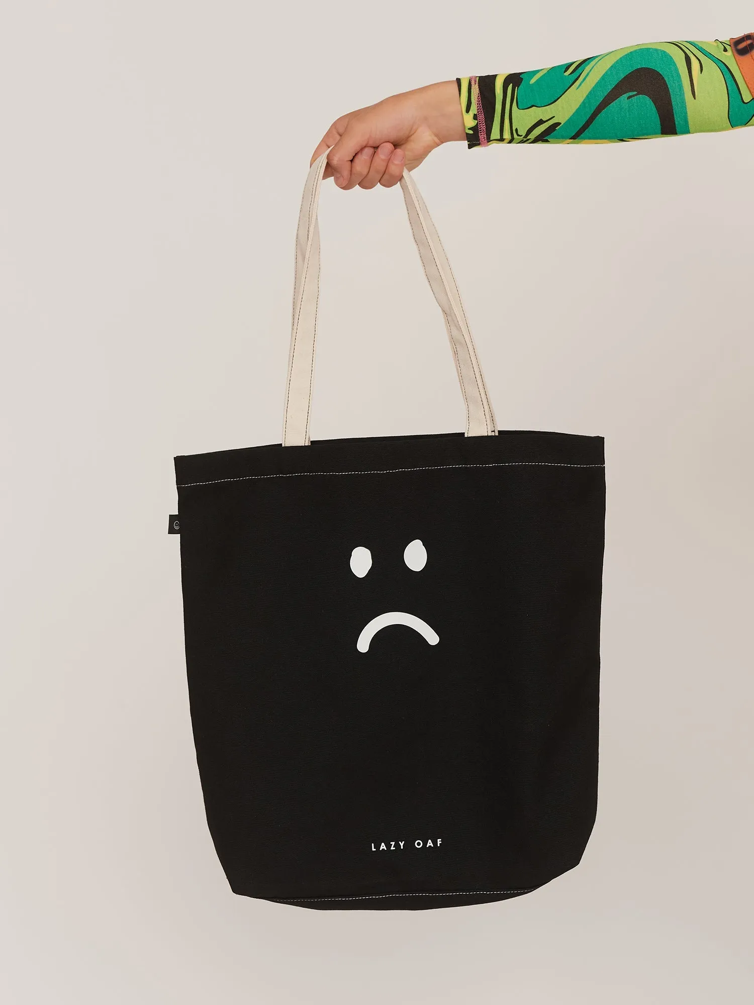 Black Happy Sad Tote Bag