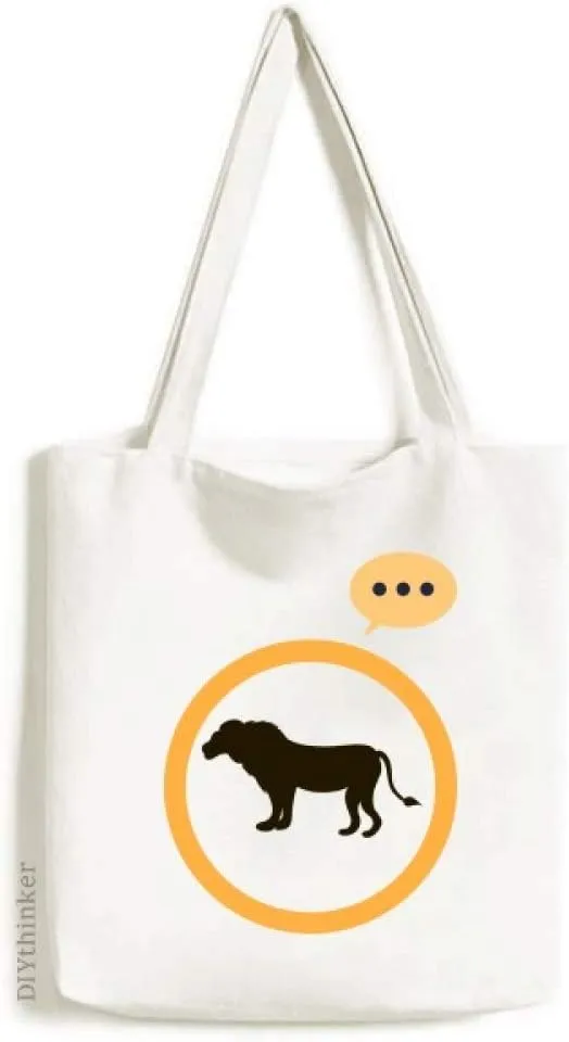 Black Lion Animal Portrayal Expression Gift Sack Canvas Tote Shoulder Bag