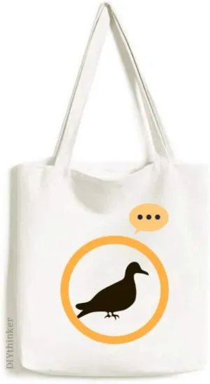 Black Pigeon Animal Portrayal Expression Gift Sack Canvas Tote Shoulder Bag