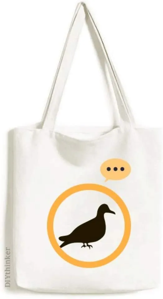 Black Pigeon Animal Portrayal Expression Gift Sack Canvas Tote Shoulder Bag