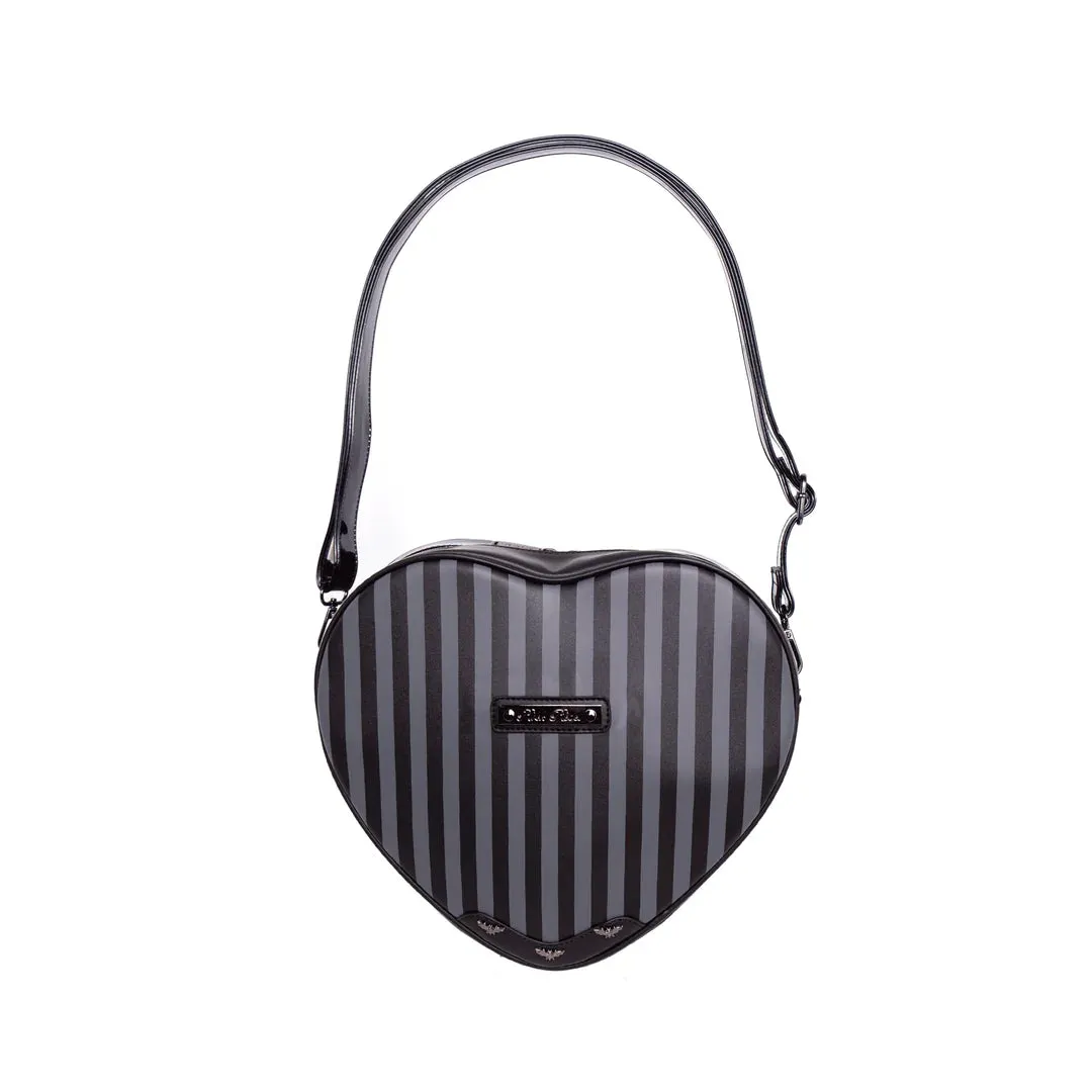 Black/Gray Heart Shaped Shoulder Bag