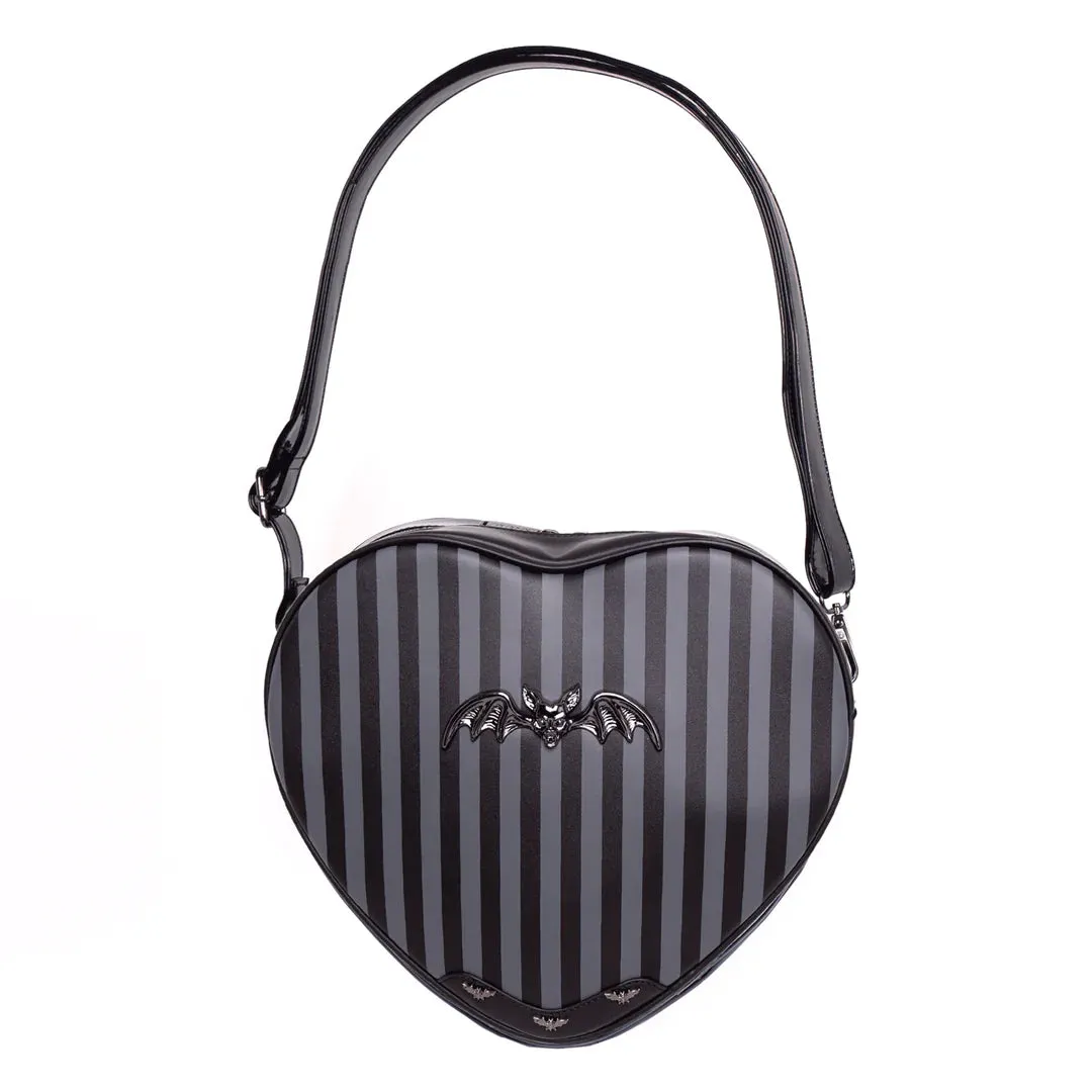 Black/Gray Heart Shaped Shoulder Bag