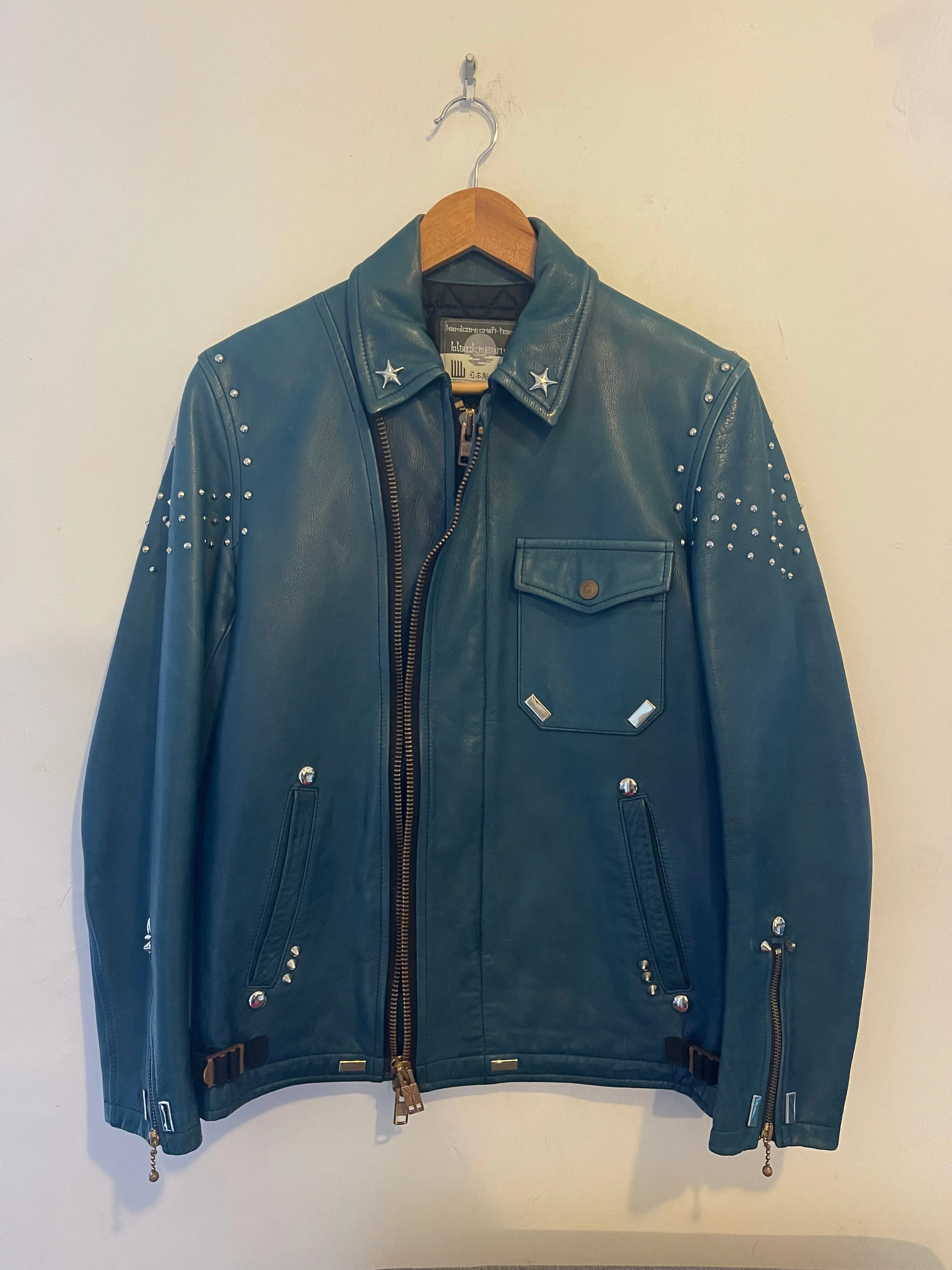Blackmeans studded leather rider jacket