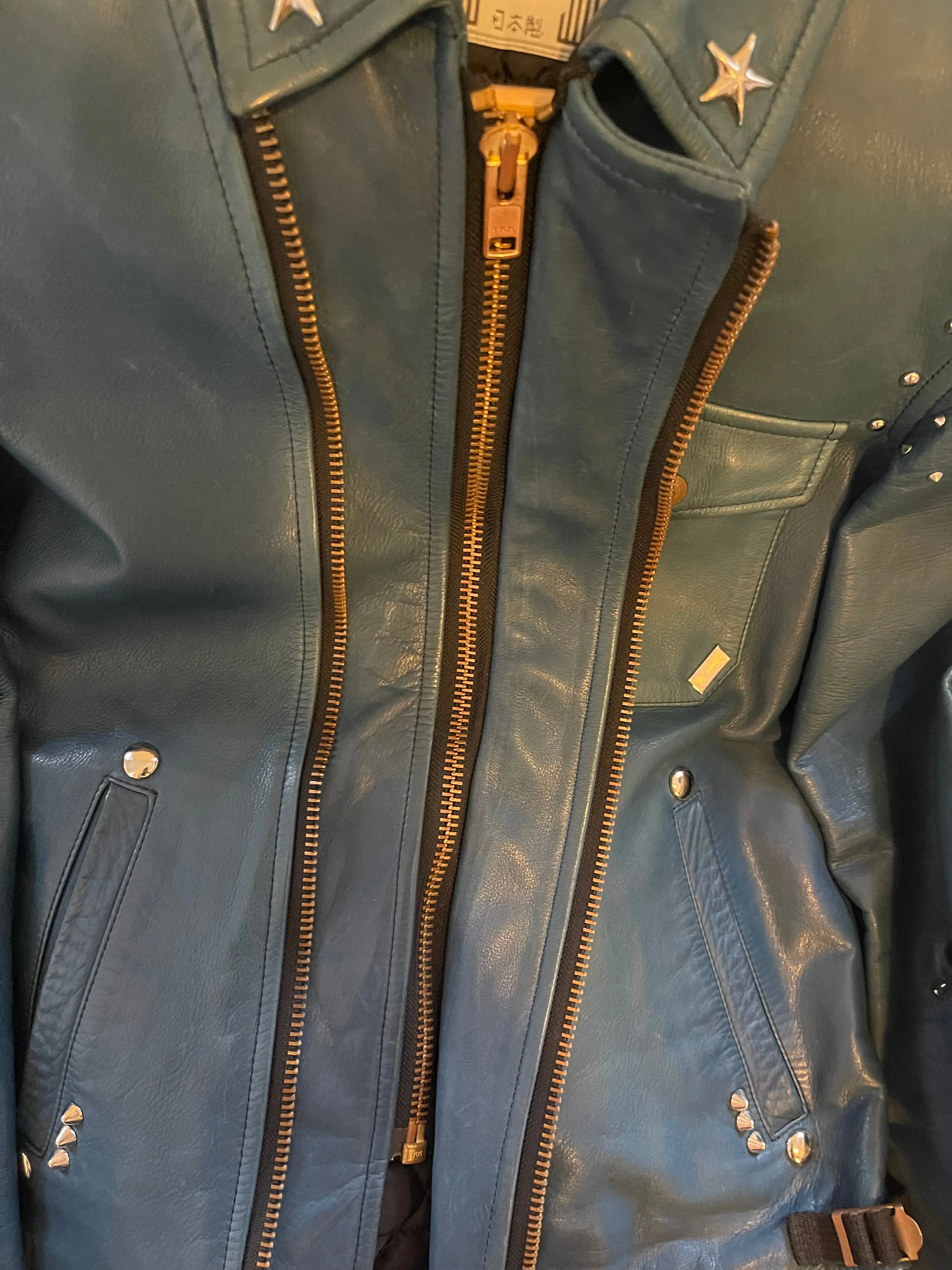 Blackmeans studded leather rider jacket