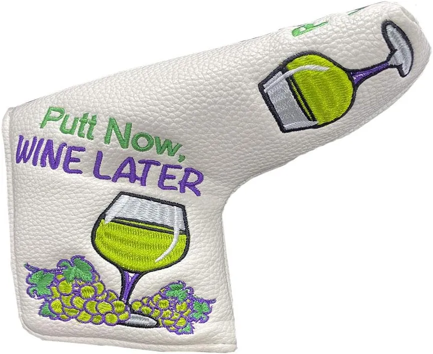 Blade Putter Cover, PU Leather with Embroidered Designs and Magnetic Closure