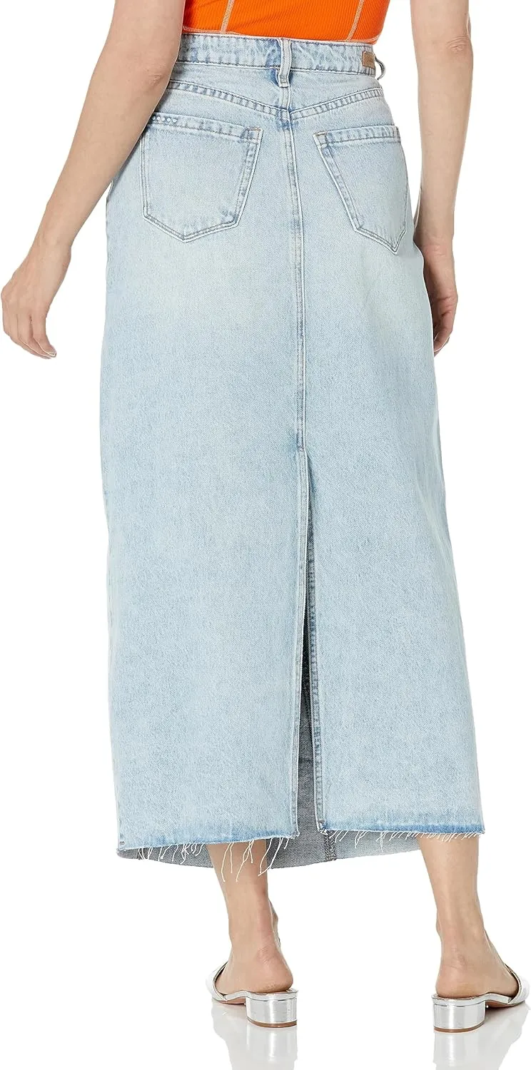 [BLANKNYC] Womens Luxury Clothing Sustainable Denim Distressed Five Pockets Mini Skirt, Comfortable & Stylish