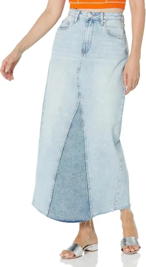 [BLANKNYC] Womens Luxury Clothing Sustainable Denim Distressed Five Pockets Mini Skirt, Comfortable & Stylish