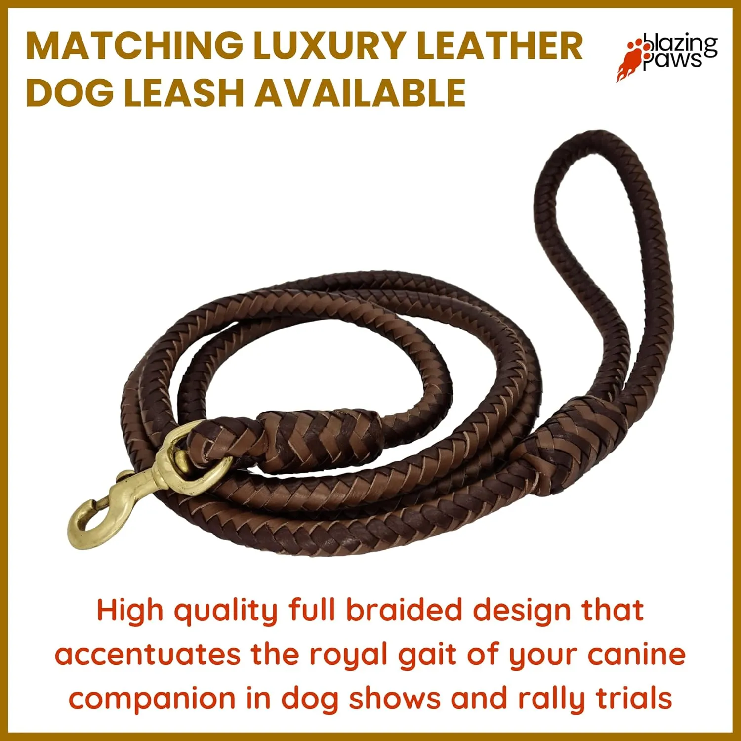 Blazing Paws Darlington Wide 2 inch Luxury Soft Suede Padded Leather Dog Collar for XL Large Dogs, Handmade Stud Crystal Fancy Western Design (XL: Neck Size 20-23", Natural/Brown)