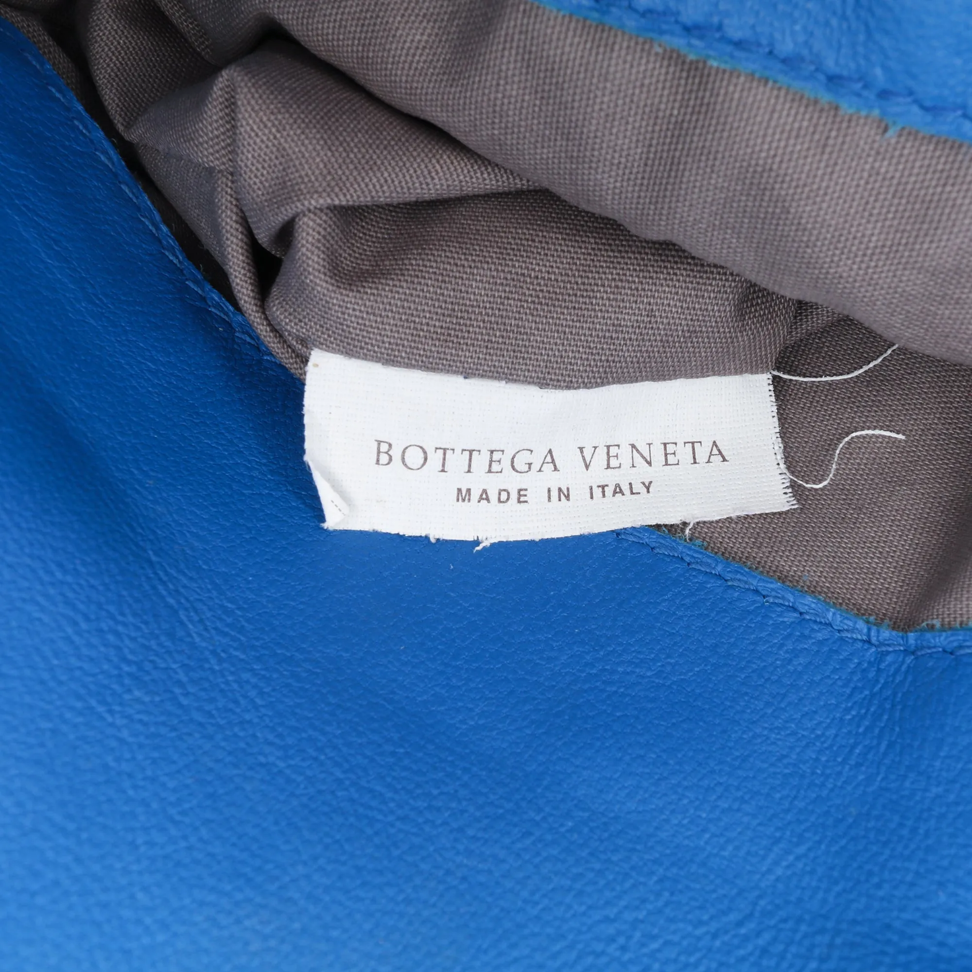 Blue Bottega Veneta Small Calfskin Intrecciomirage Embossed Butterfly Chain Crossbody