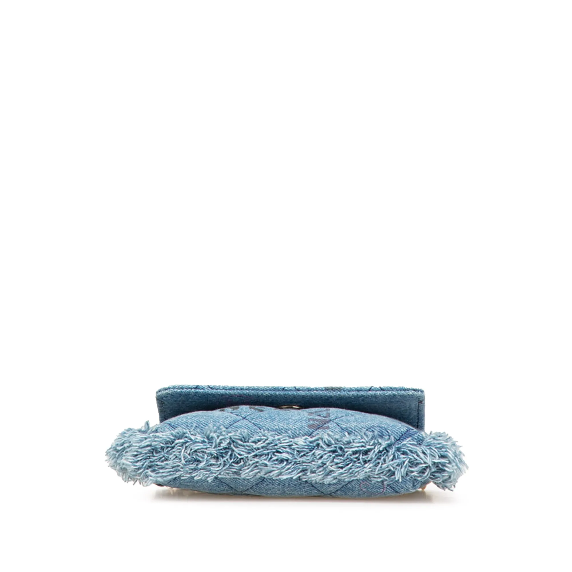 Blue Chanel Mini Denim Mood Clutch with Chain Crossbody Bag