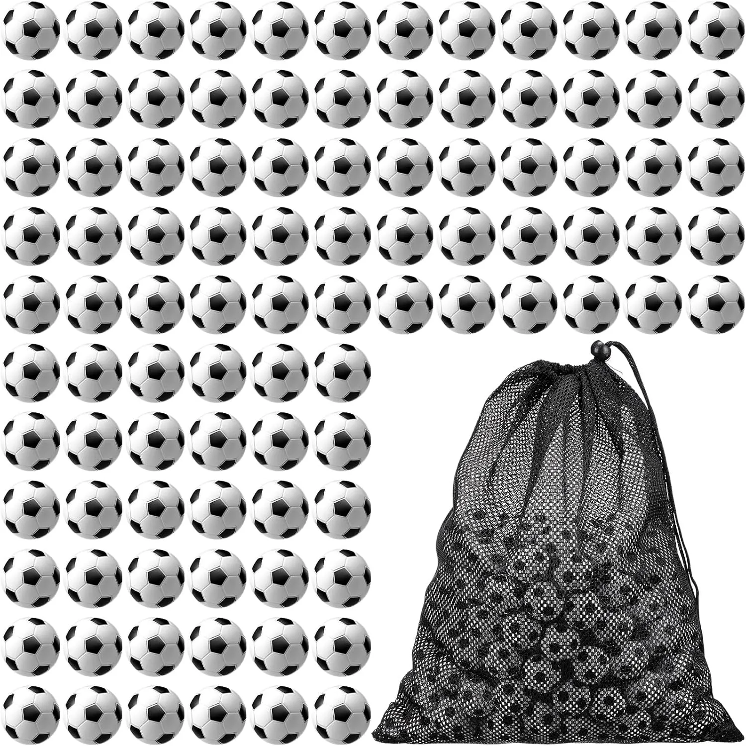Blulu 200 Pcs Mini Soccer Sports Stress Ball 1.2 Inch Mini Foam Sports Ball Small Footballs Bulk for Sports Theme Party Favor Toys, Ball Games, Stress Relief, School Carnival Reward