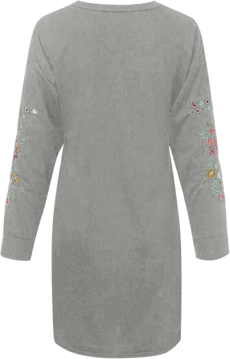 Boho Dresses for Women 2024 Long Sleeve Crewneck Aztec Ethnic Western Dress Causal Dressy Ethnic Print Mini Dresses