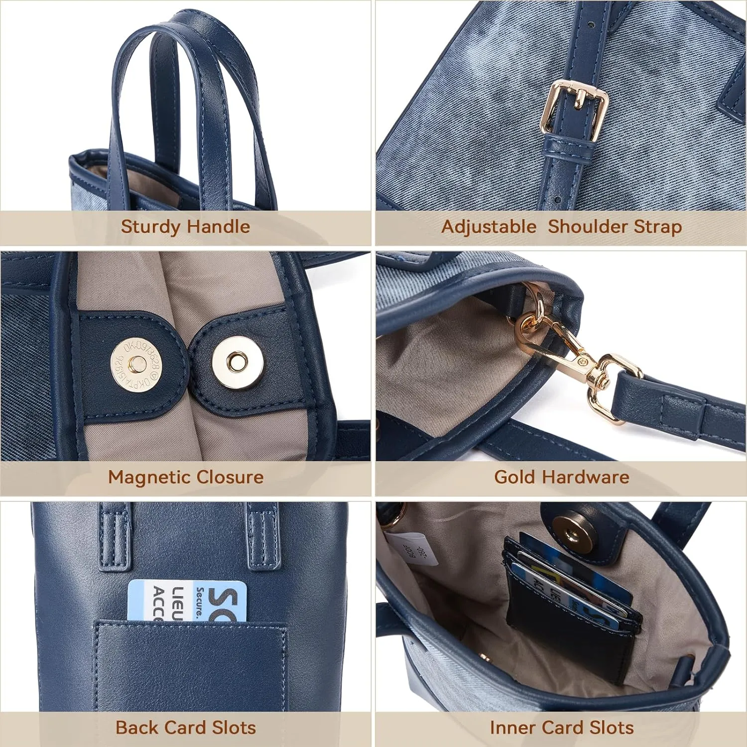 BOSTANTEN Small Crossbody Purse for Women Mini Tote Bag Top Handle Shoulder Bag Compact Handbags with Adjustable Strap
