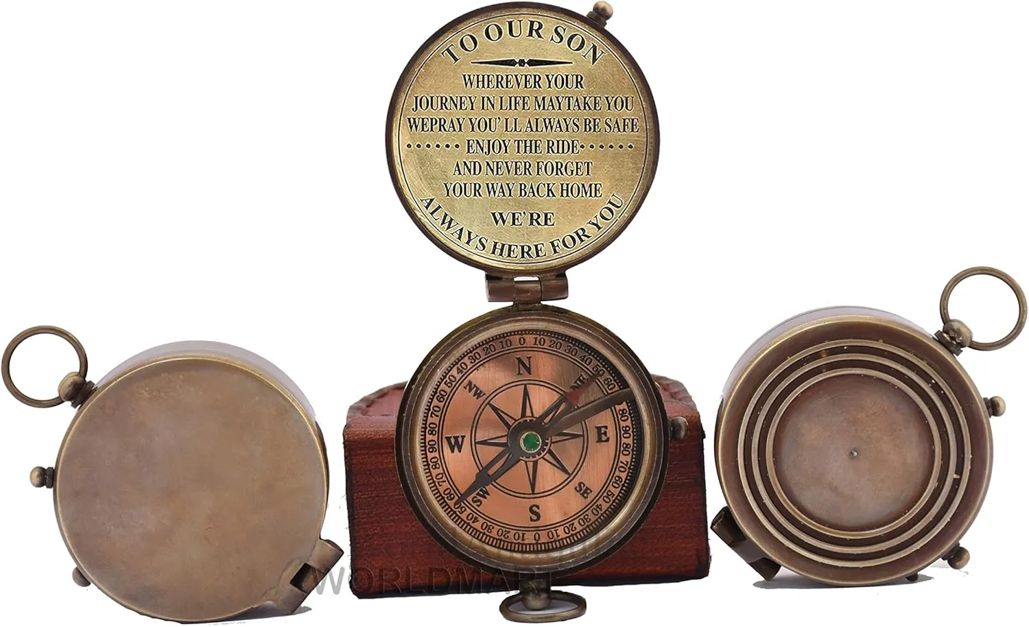 Brass Compass Gift to My Son/to Our Son/Son from Dad/Gift to Son from Mom A Perfect and Unique Gift with Leather Case