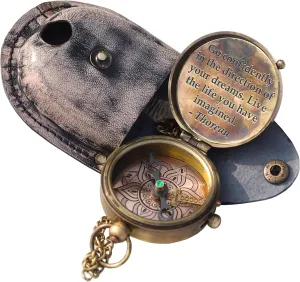Brass Engraved Compass ''Go Confidently in The Direction of Your Dreams - Henry David Thoreau - Baptized Gift - Confirmation Gift, Groomsmen Gift, Baptism Gift Boy