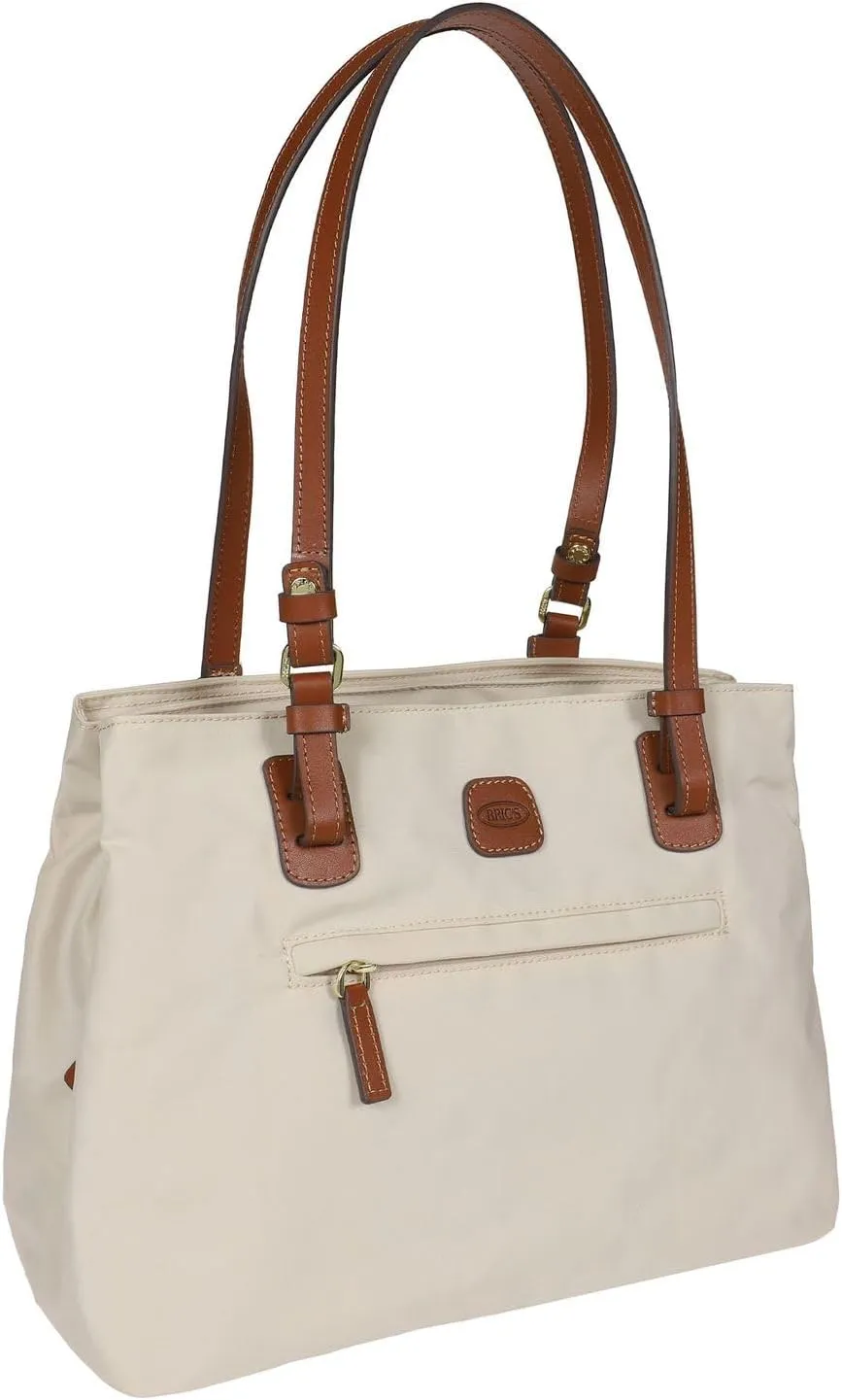 Bric's X Travel Shopper Bag - Medium Handbag with Genuine Leather Straps - Can be worn Over the Shoulder or Cross Body