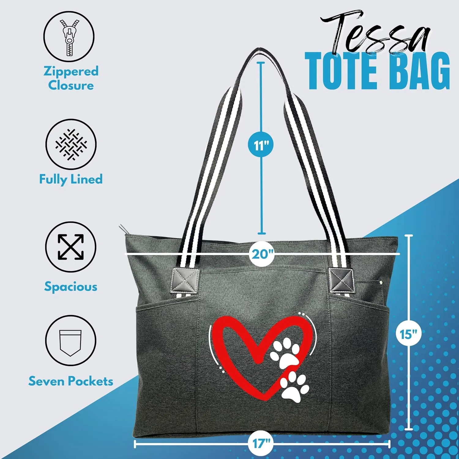 Brooke & Jess Designs Dog Mom Gift Tote Bag - Mom & Dog Lover Gifts