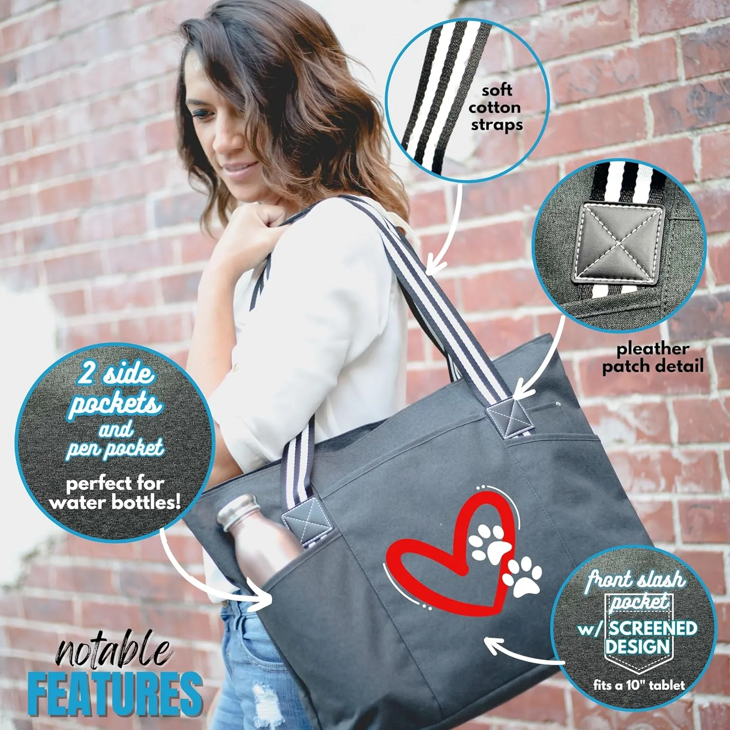 Brooke & Jess Designs Dog Mom Gift Tote Bag - Mom & Dog Lover Gifts
