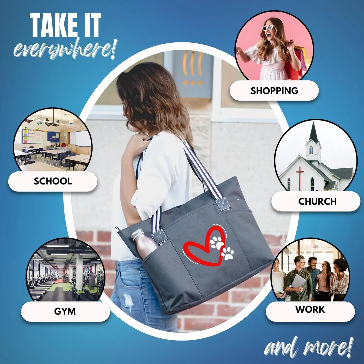 Brooke & Jess Designs Dog Mom Gift Tote Bag - Mom & Dog Lover Gifts