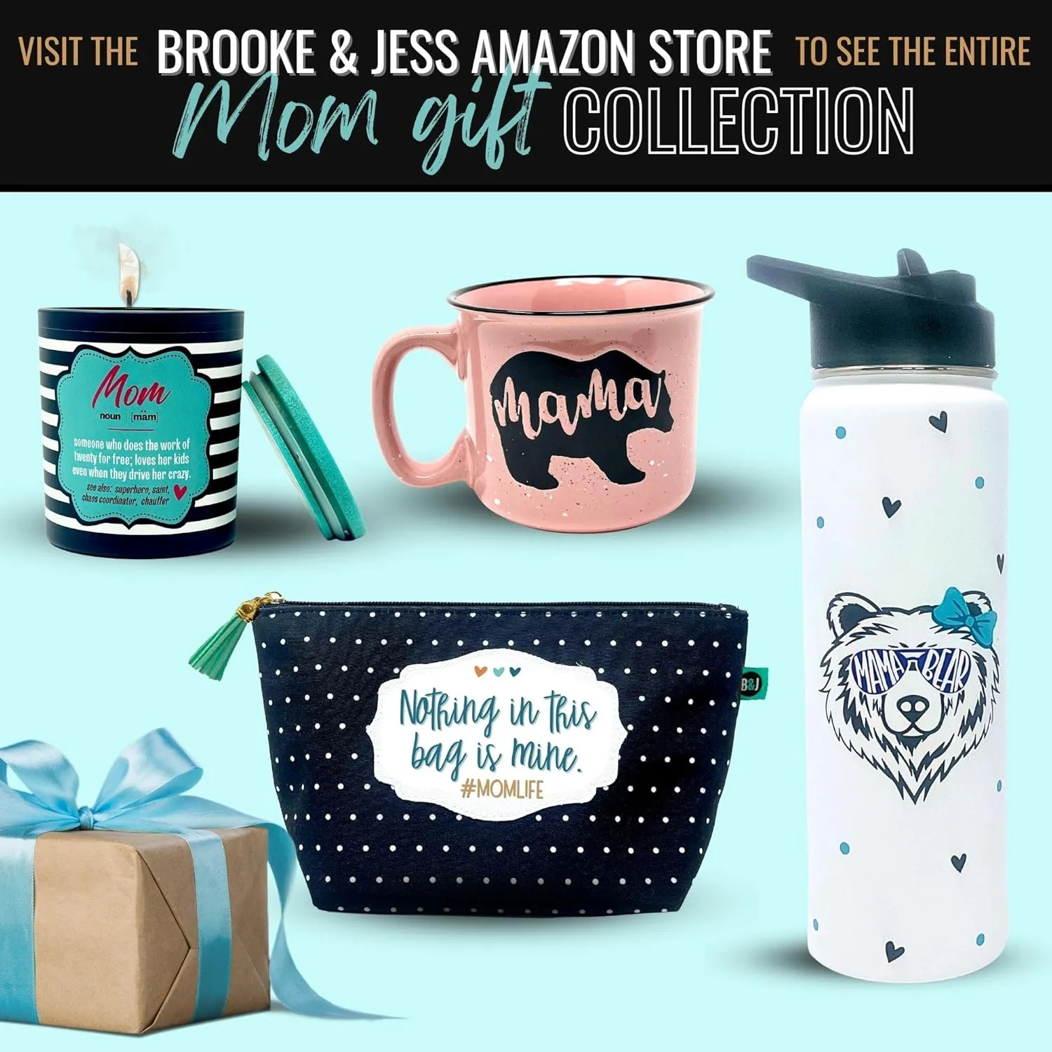 Brooke & Jess Designs Mom Bags for Everyday - Bags for Women with Zipper, Large Stylish Travel Bag, Work Bag