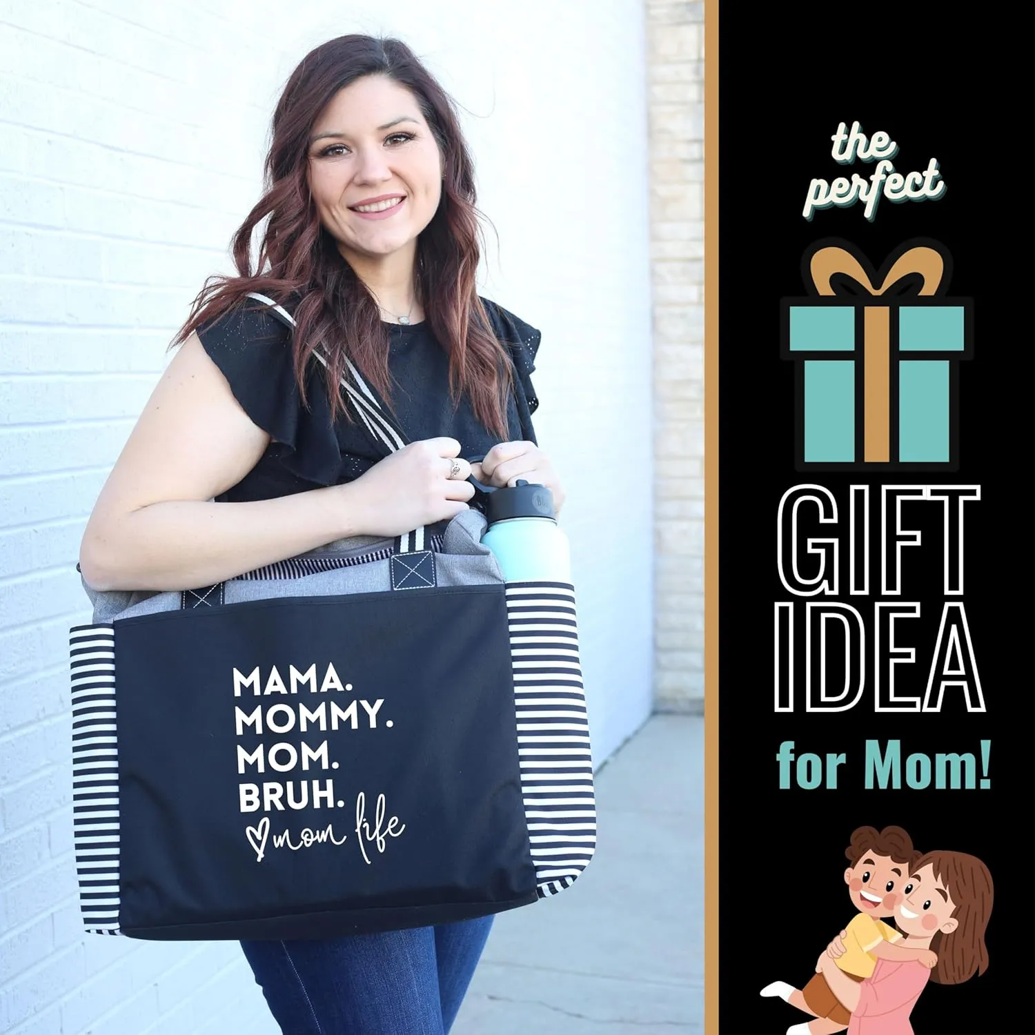 Brooke & Jess Designs Mom Bags for Everyday - Bags for Women with Zipper, Large Stylish Travel Bag, Work Bag