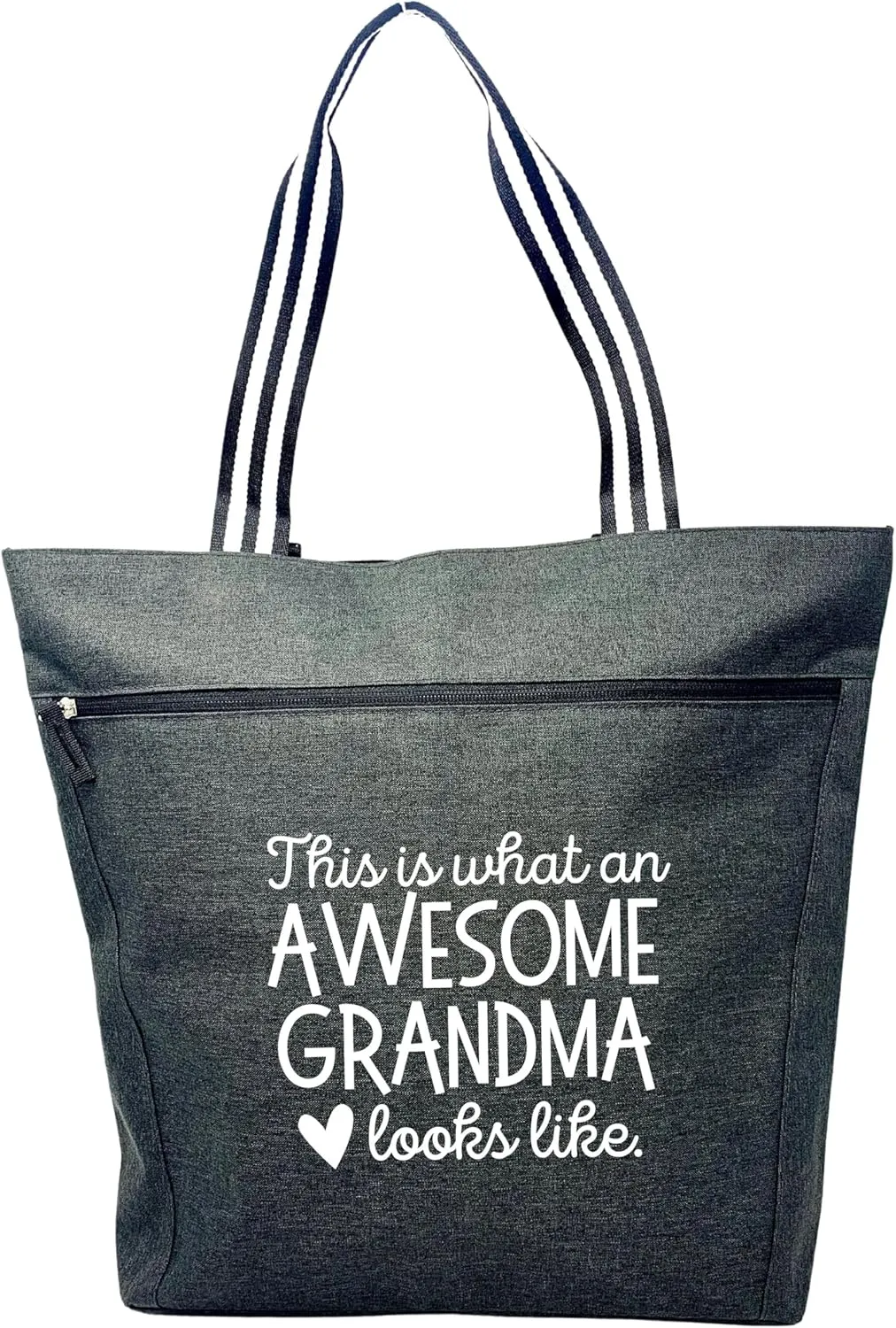 Brooke & Jess Designs Tote Bag for Grandma – Sturdy Canvas Grandma Tote w/Zipper & Inner Pocket Grandma Bag for Everyday Use