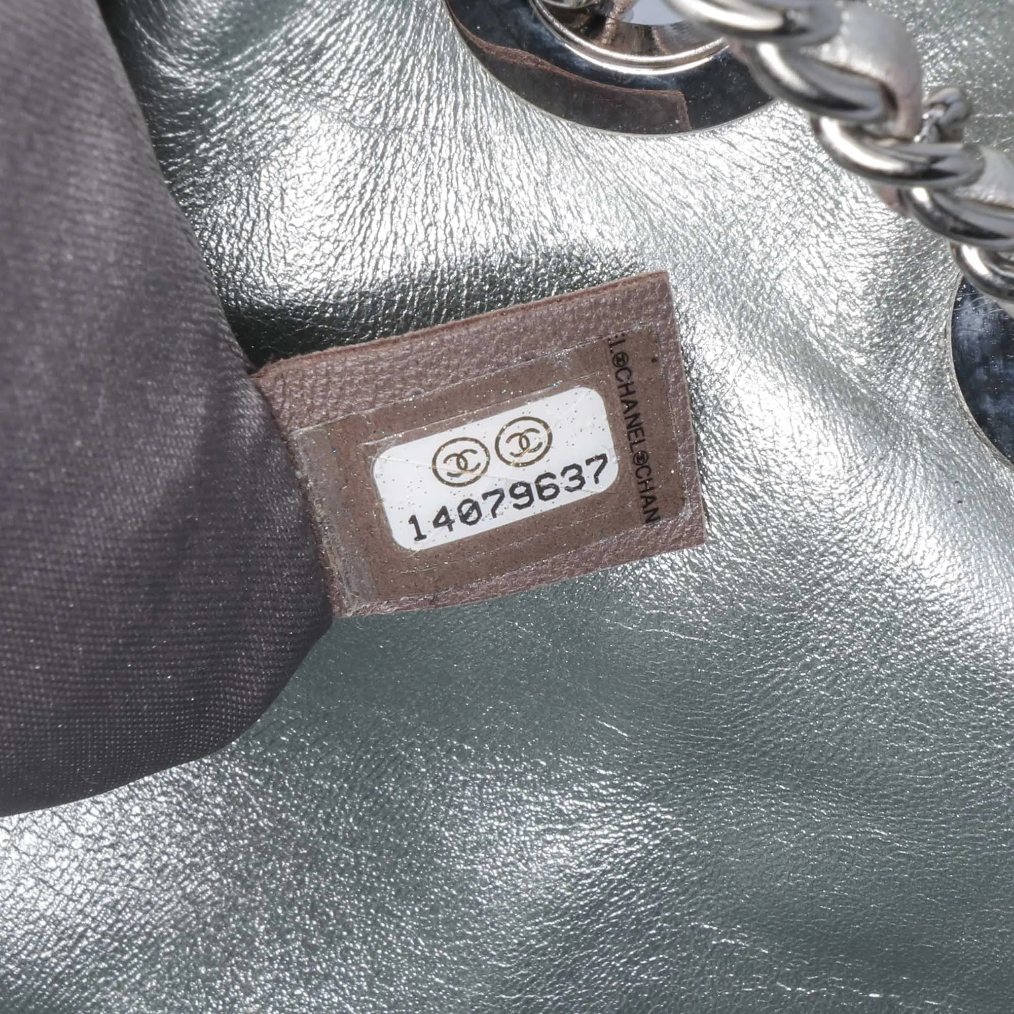 Brown Chanel Quilted Metallic Distressed Lambskin CC Crystal Flap Crossbody Bag