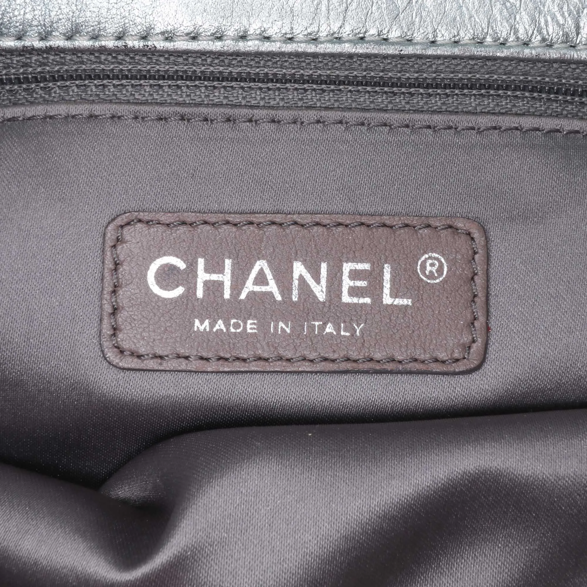 Brown Chanel Quilted Metallic Distressed Lambskin CC Crystal Flap Crossbody Bag