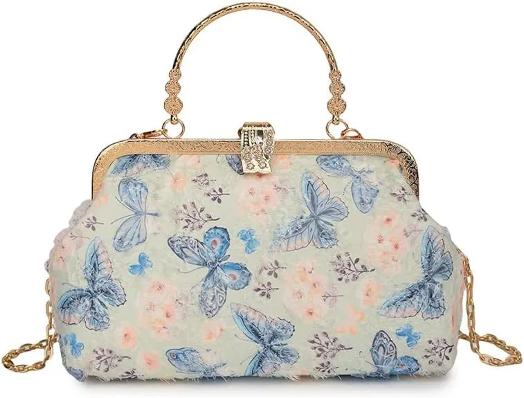 Butterfly Embroidered Cheongsam Chain Shoulder Bag Large Capacity Portable Crossbody Bag