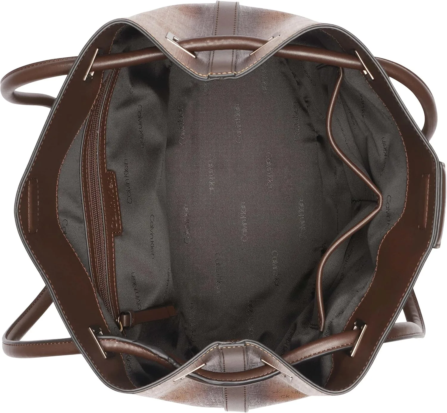 Calvin Klein Ash Tote Bag – North/South, Vegan Leather, 2 Pockets