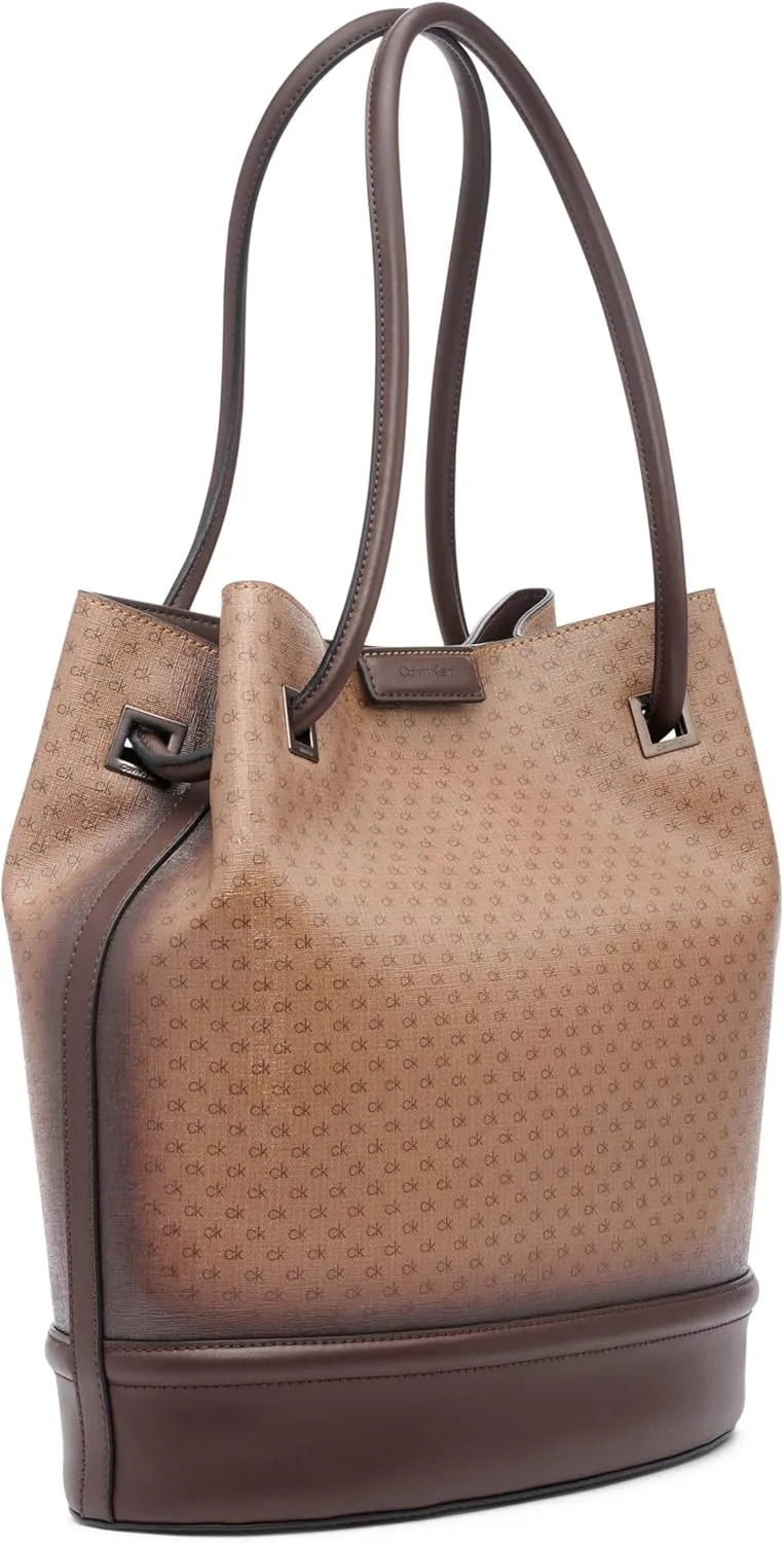 Calvin Klein Ash Tote Bag – North/South, Vegan Leather, 2 Pockets
