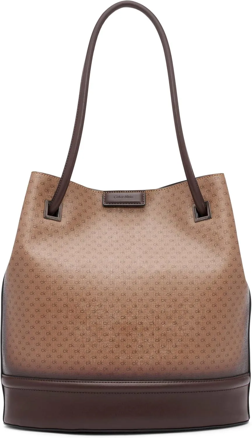 Calvin Klein Ash Tote Bag – North/South, Vegan Leather, 2 Pockets